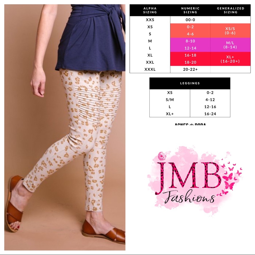 NWT Agnes & Dora Leopard Moto Jeggings